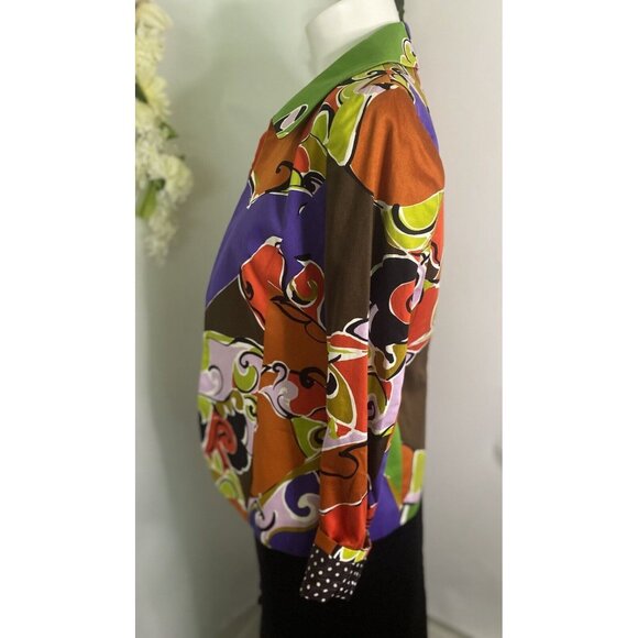 VTG Dana Buchman Size 4 Blazer Jacket Multi Color Abstract Pattern Lined USA EUC - Picture 12 of 16